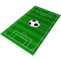 Tapete Infantil Campo de Futebol Veludo Personalizado Antiderrapante