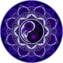 Tecido de Parede Mandala Yin Yang Adesivado