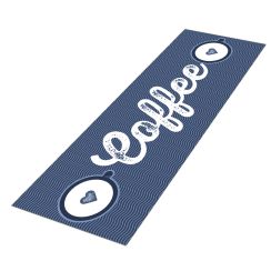 Tapete Passadeira de Cozinha Coffee Waves Antiderrapante