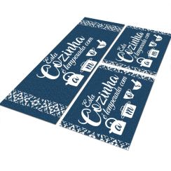 Jogo Tapete de Cozinha Amor de Cozinha 3 Peças Antiderrapante Jogo Tapete de Cozinha Amor de Cozinha 3 Peças Antiderrapante