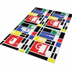 Jogo Tapete de Cozinha Bauhaus 3 Peças Antiderrapante Jogo Tapete de Cozinha Bauhaus 3 Peças Antiderrapante
