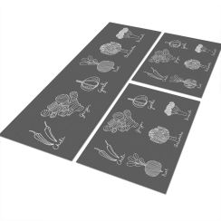Jogo Tapete de Cozinha Spices 3 Peças Antiderrapante Jogo Tapete de Cozinha Spices 3 Peças Antiderrapante