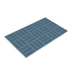 Tapete de Banheiro Veludo Lino Antiderrapante | Azul 60x45