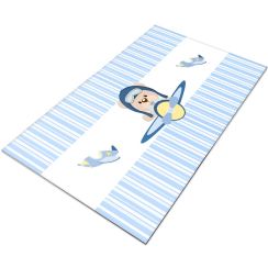 Tapete Infantil Ursinho no Avião Personalizado