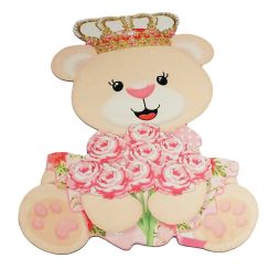Tapete Infantil Veludo Ursinha Princesa Antiderrapante