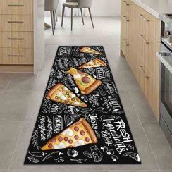 Tapete Passadeira de Cozinha Pizza Time Antiderrapante