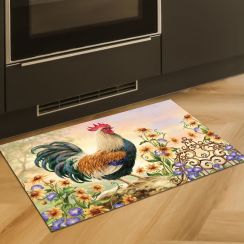 Tapete Capacho De Cozinha Galo Antiderrapante