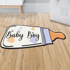 Tapete Infantil Veludo Mama Baby Boy Antiderrapante 40 x 90