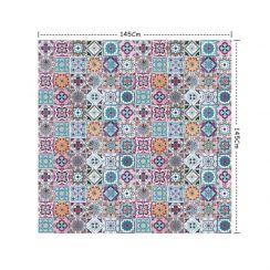 Toalha de Mesa Mosaic Oxford 4 Lugares Azul 145x145 