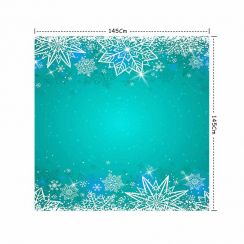 Toalha de Mesa Snowflake Oxford 4 Lugares Azul 145x145 