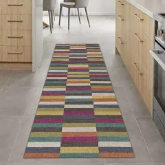 Passadeira de cozinha Multicolor com antiderrapante